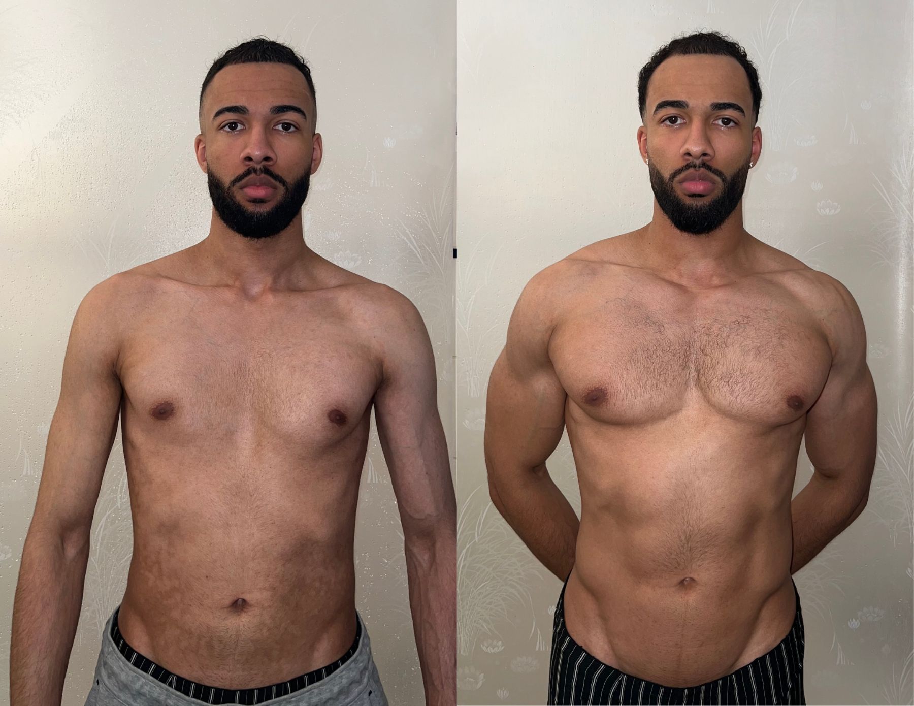 Der Trainer vor und nach der Transformation.